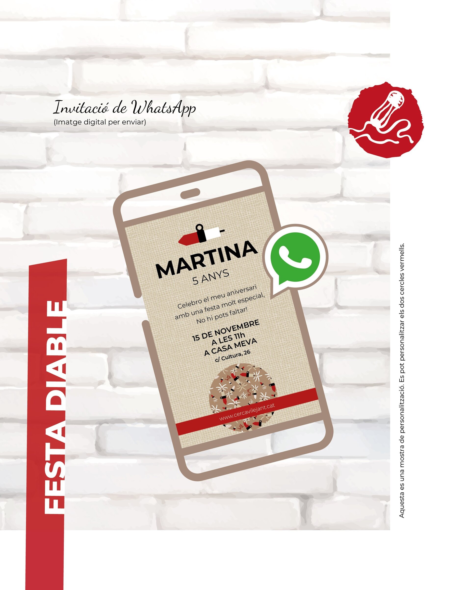 Invitació WhatsApp · Festa Diable · Personalitzada - 2